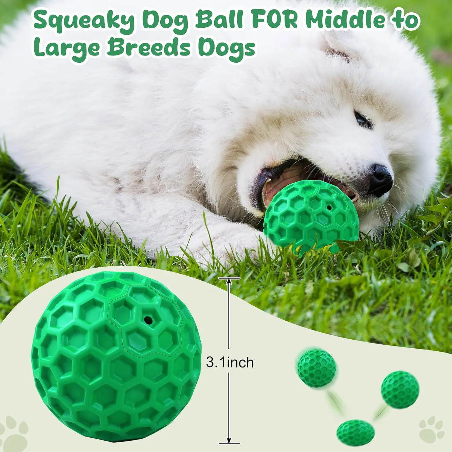 Pelota Chirriante Resistente Para Perros Que Flota Y Reduce Ansiedad