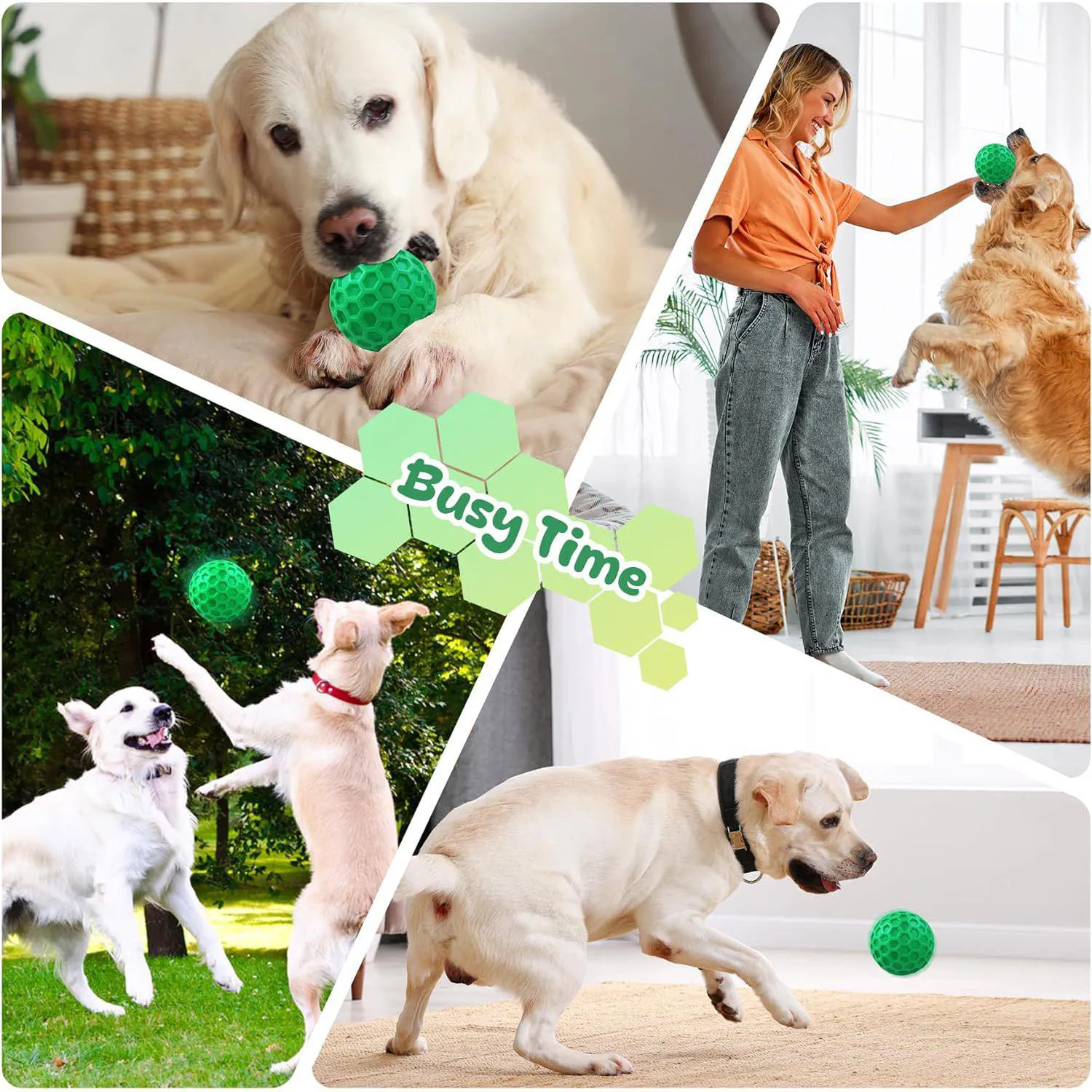 Pelota Chirriante Resistente Para Perros Que Flota Y Reduce Ansiedad 7