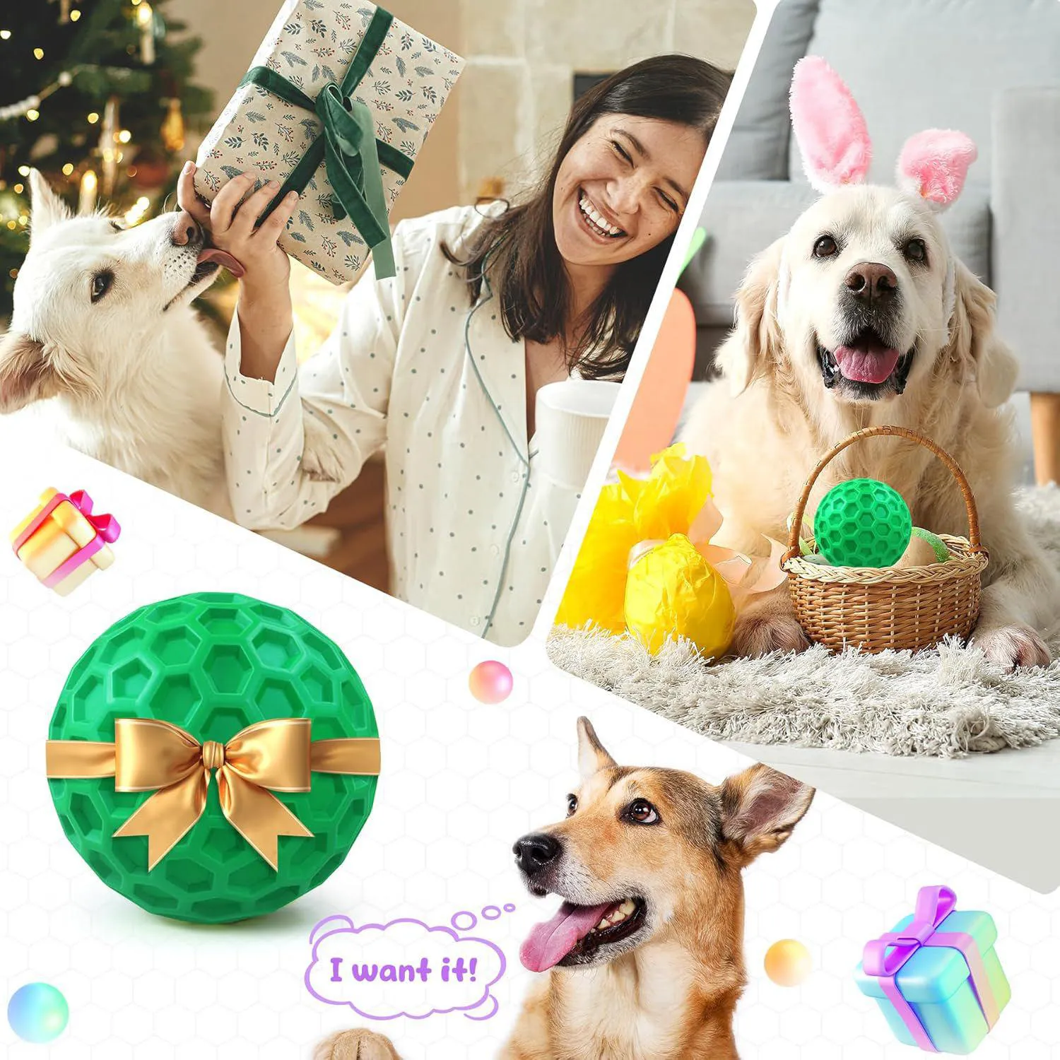 Pelota Chirriante Resistente Para Perros Que Flota Y Reduce Ansiedad 8