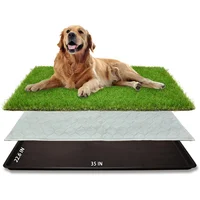Baño Portátil para Perros con Césped Artificial y Bandeja Reutilizable Color Verde