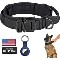 Collar Táctico Ajustable para Perro con Asa y AirTag