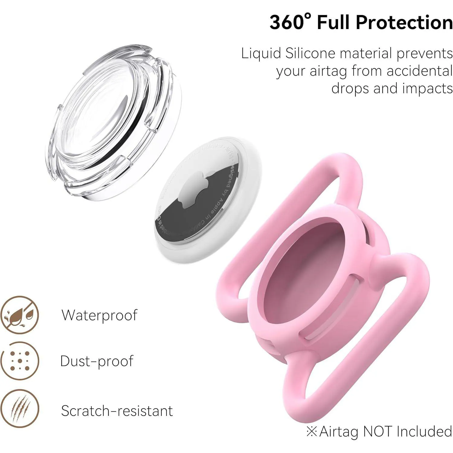 Soporte Impermeable Airtag Para Collar De Perro Duradero Y Ligero