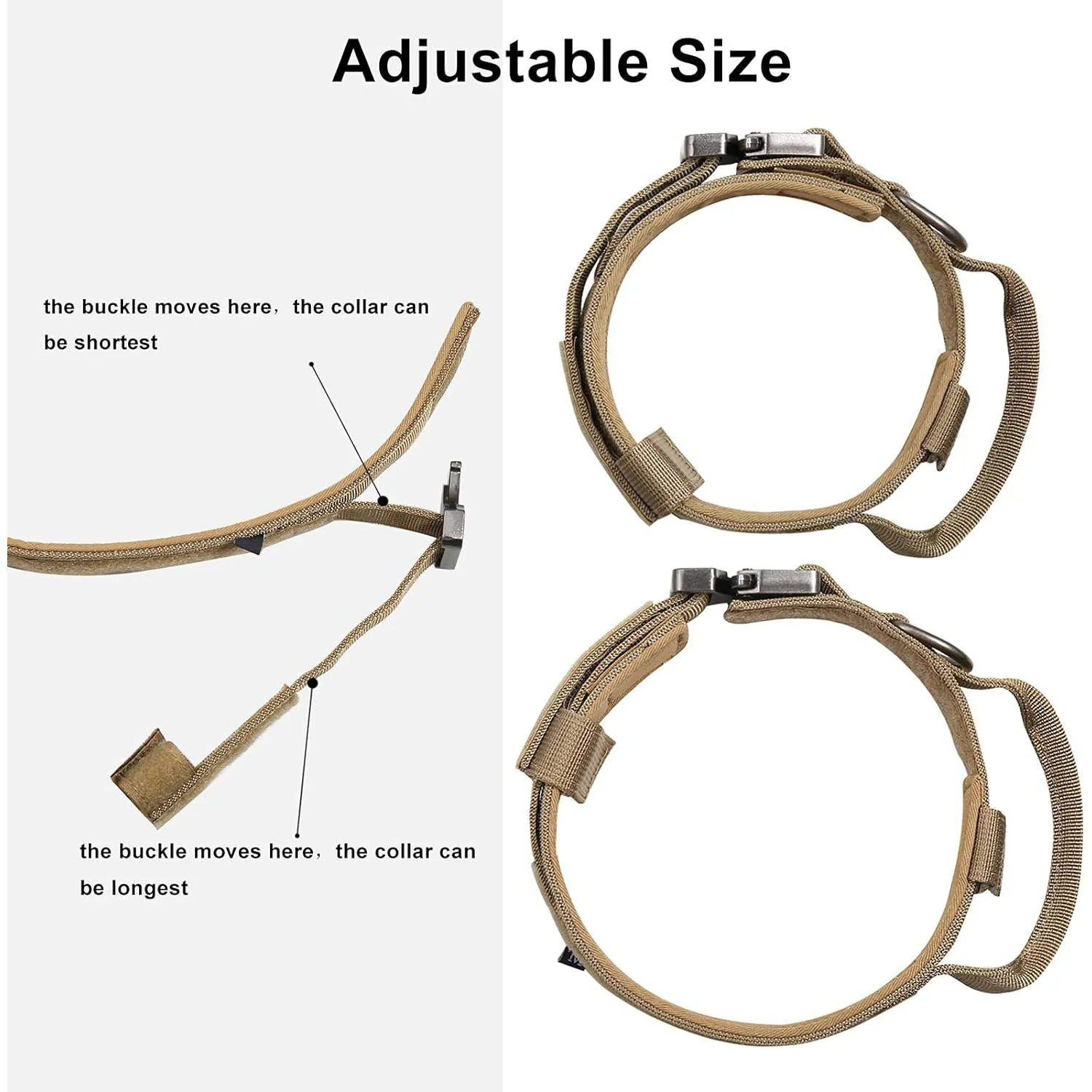 Collar Táctico Ajustable para Perro con Asa y AirTag 3