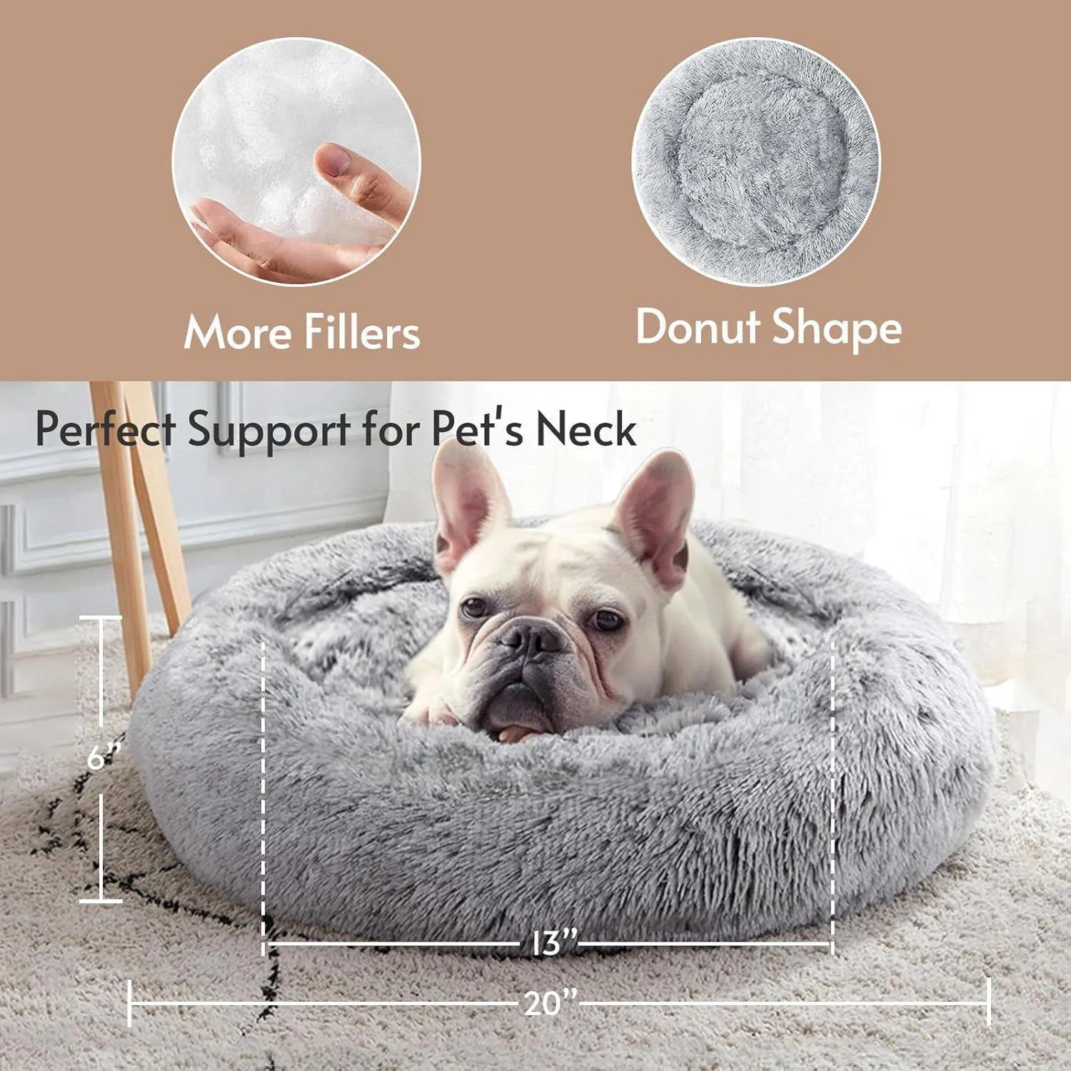 Cama Antiestrés para Perros y Gatos Redonda 20 cm 4