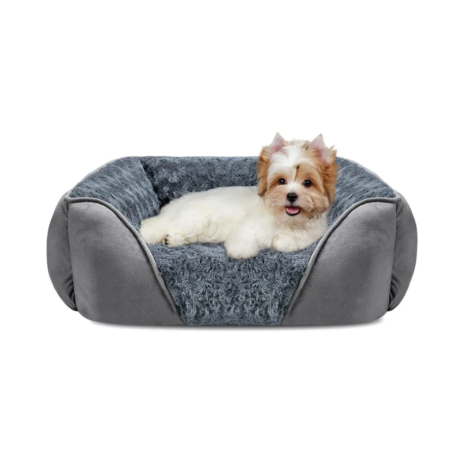 Cama Ortopédica Para Perro INVENHO Lavable Antideslizante Y Acolchada Gris