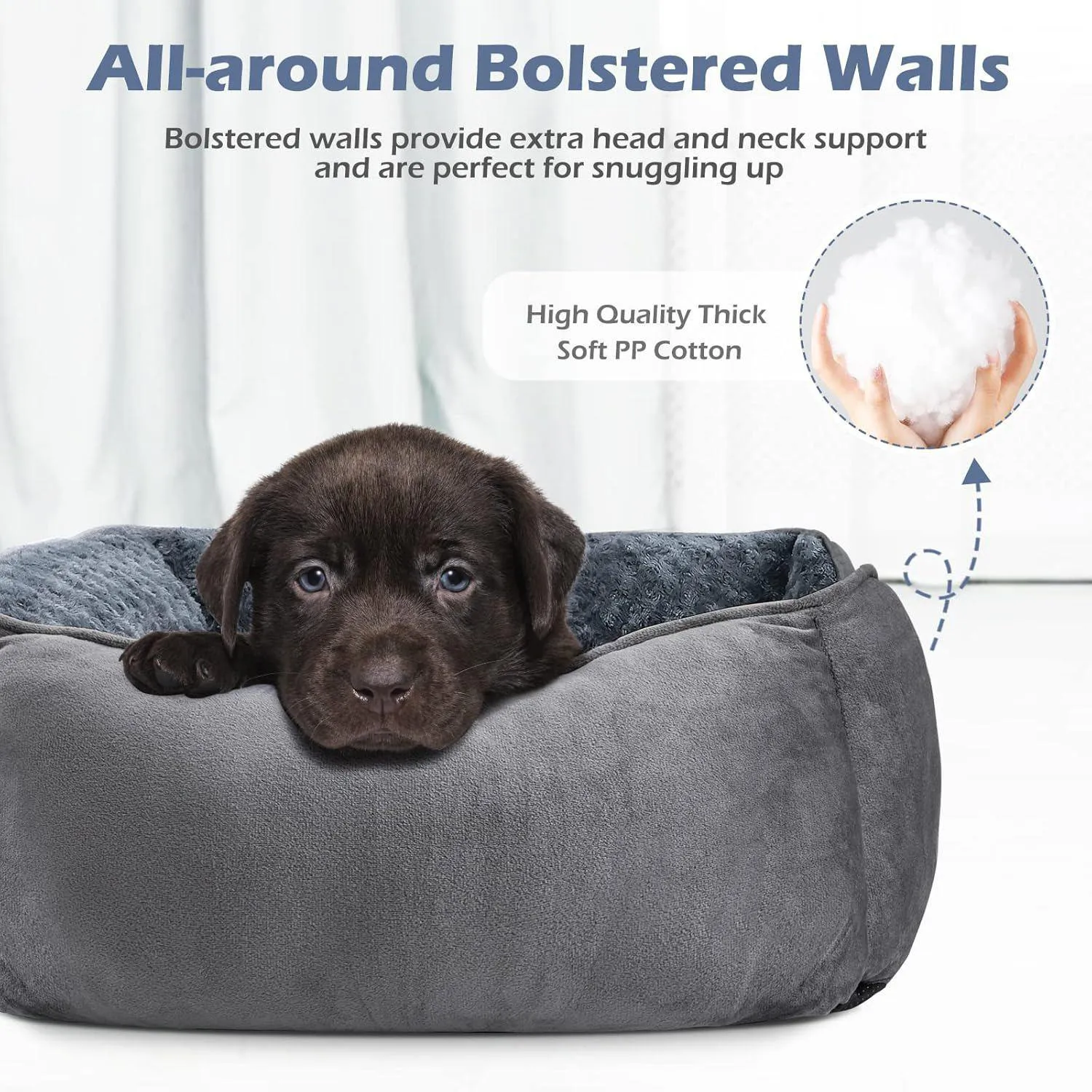 Cama Ortopédica Para Perro INVENHO Lavable Antideslizante Y Acolchada Gris