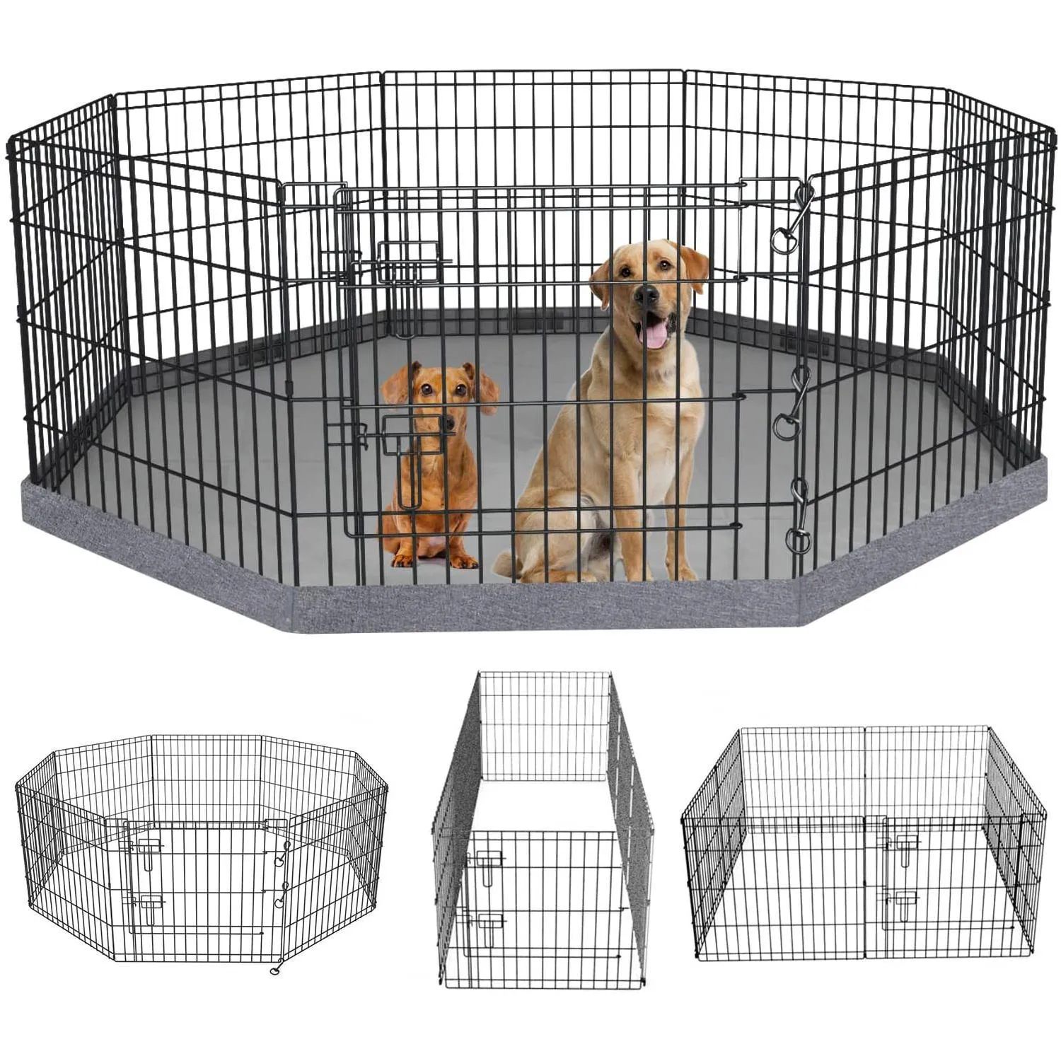 Corral PETIME para Perros de 8 Paneles con Base Impermeable Incluida