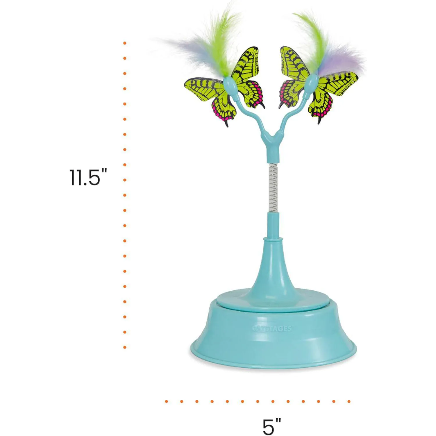 Juguete Interactivo para Gato con Mariposas Saltarinas y Base Adaptable para Pistas 8
