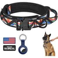 Collar Táctico Para Perro DAGANXI Con Funda Para AirTag Asa Y Parches Triángulos
