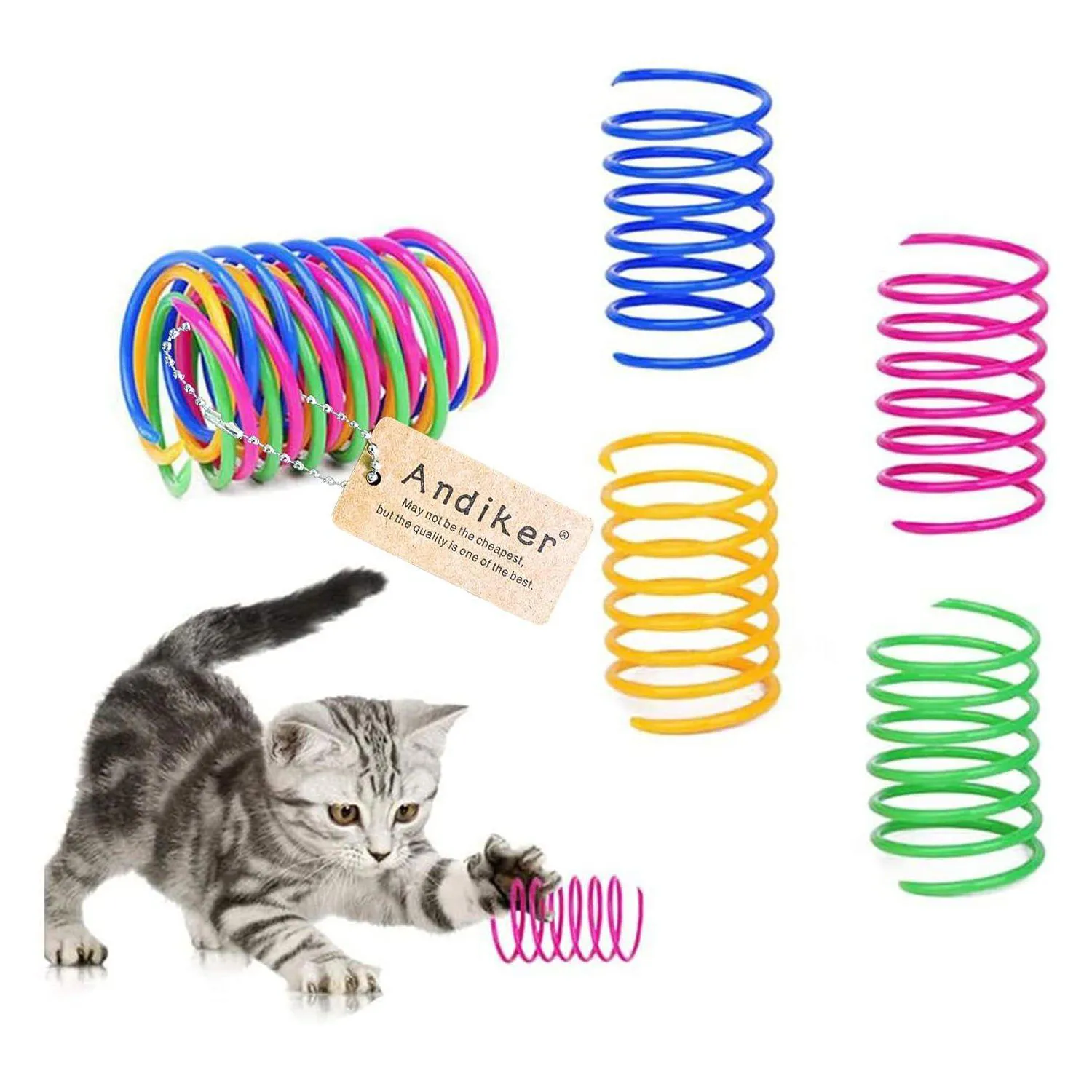 Resortes Interactivos para Gato con Diseño Espiral y Plástico Resistente
