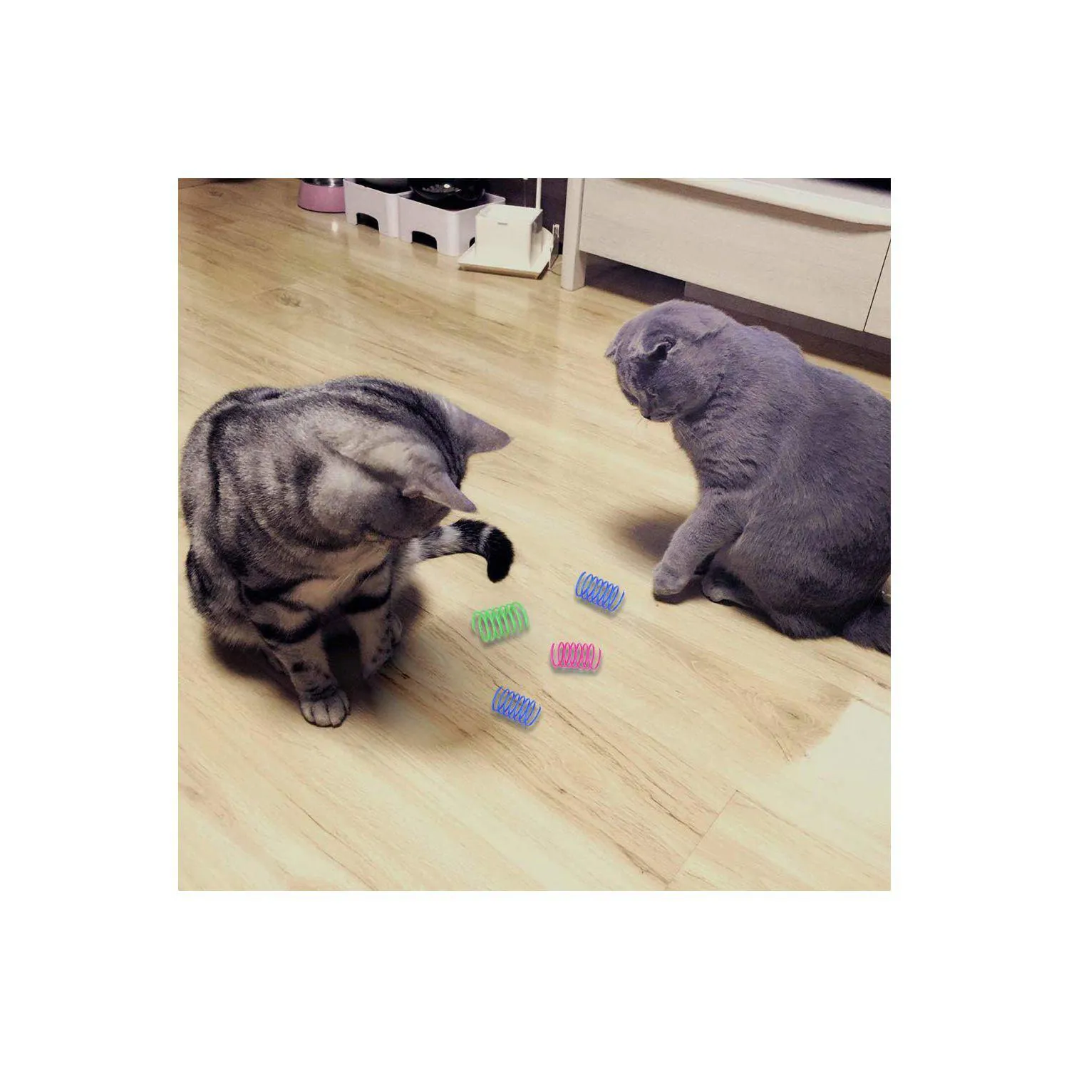 Resortes Interactivos para Gato con Diseño Espiral y Plástico Resistente