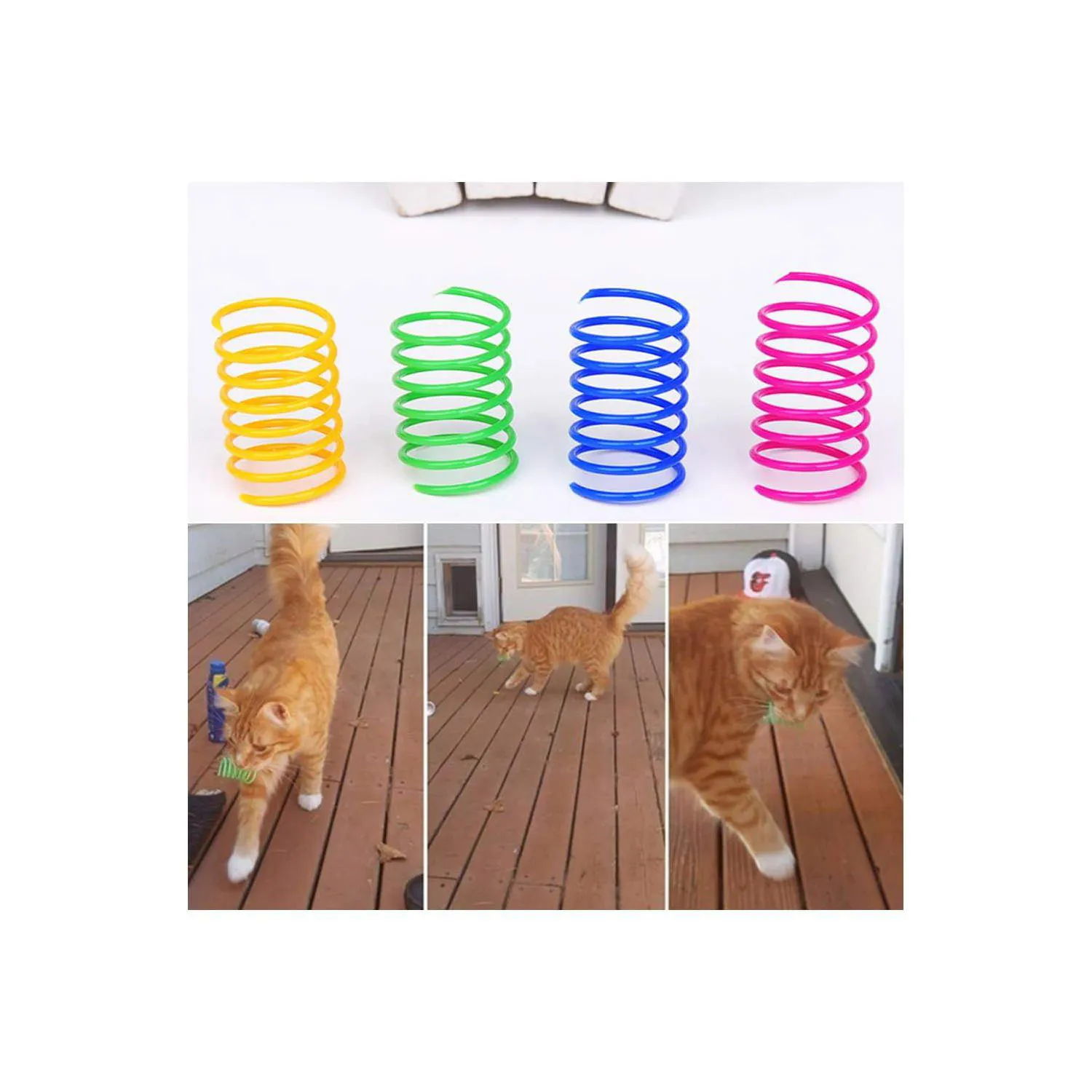 Resortes Interactivos para Gato con Diseño Espiral y Plástico Resistente 4