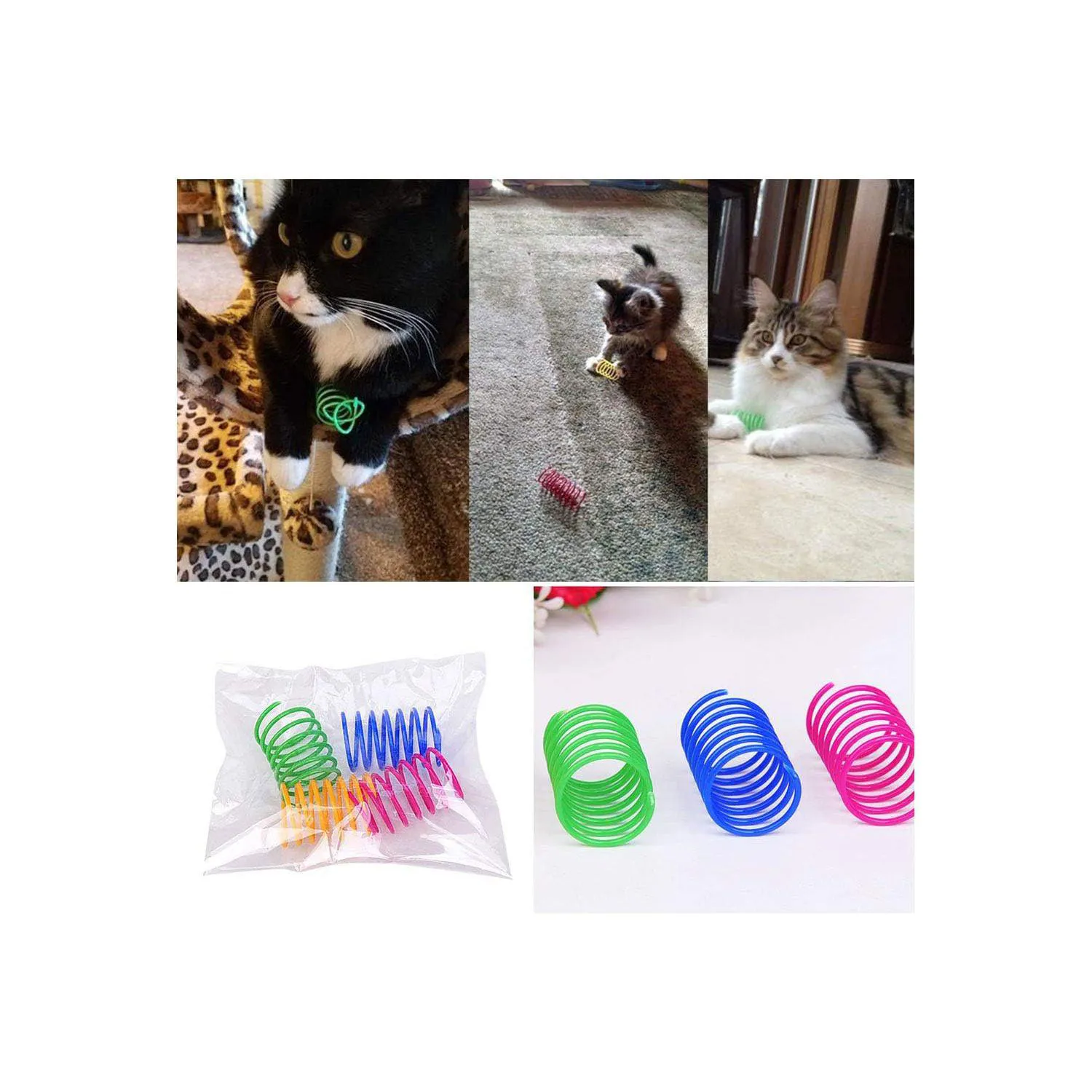 Resortes Interactivos para Gato con Diseño Espiral y Plástico Resistente 8