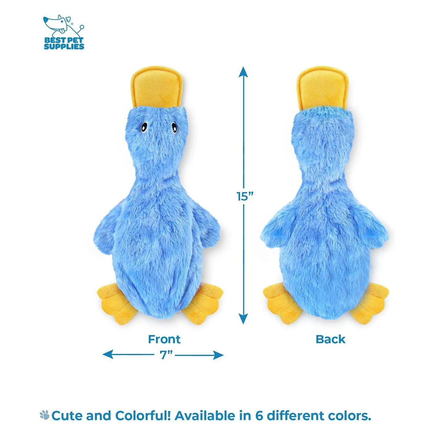 Juguete De Pato Para Perros Sin Relleno Con Sonido Divertido Azul 4