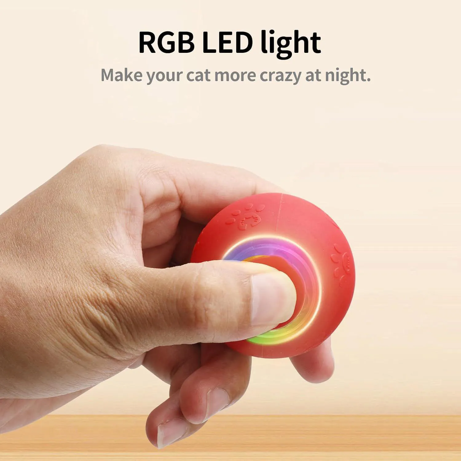 Pelota Interactiva para Gato con Luz RGB y Movimiento Activado por Contacto 7