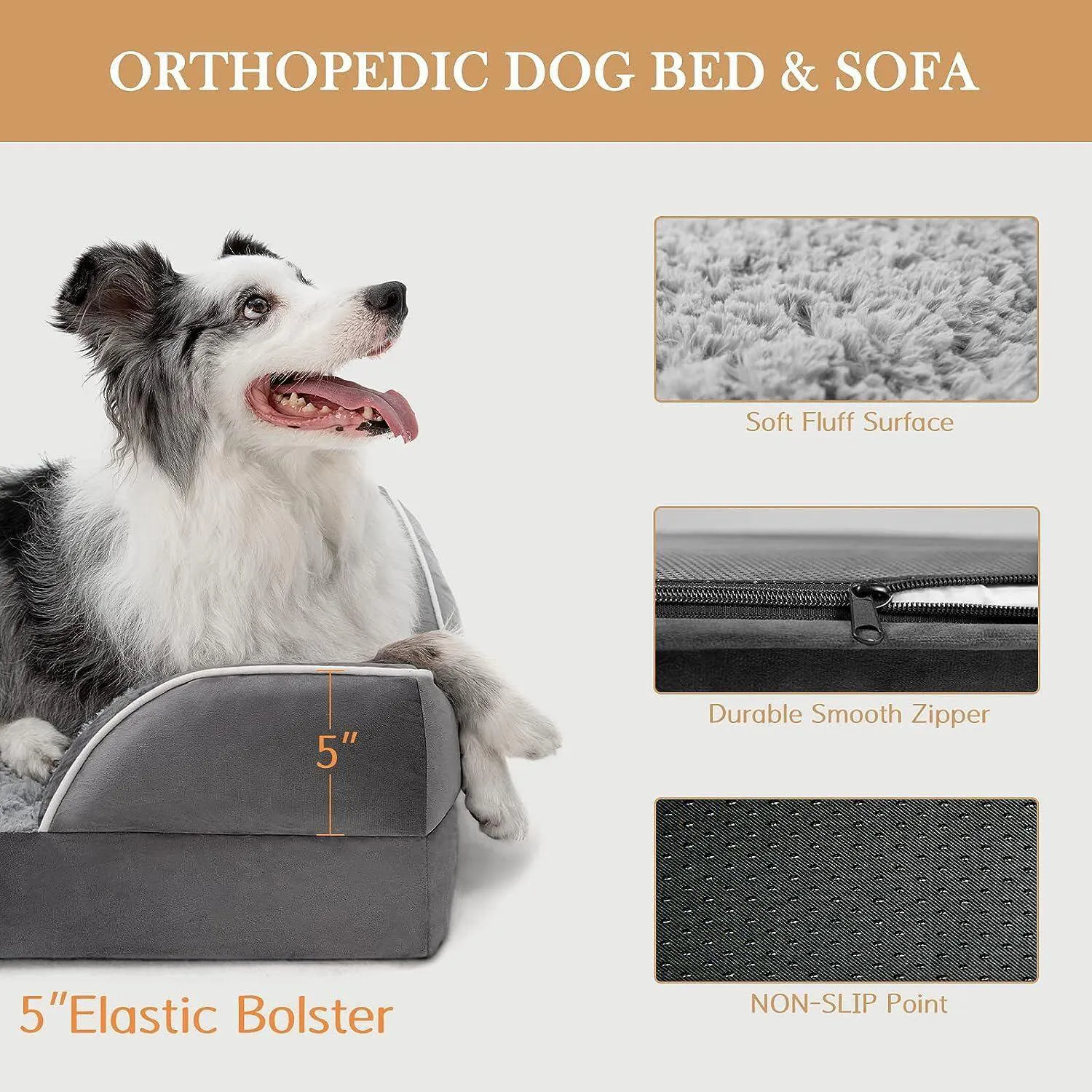 Cama Ortopédica XL Impermeable con Refuerzo y Funda Lavable Comfort