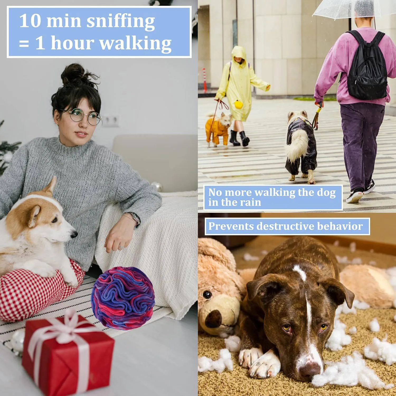 Pelota De Olfato Para Perros Que Oculta Golosinas Y Reduce Ansiedad 5