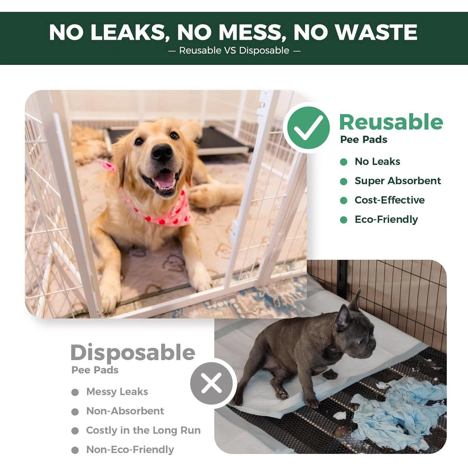 Almohadilla Lavable para Perros con Absorción Superior y Ajuste para Corral 4
