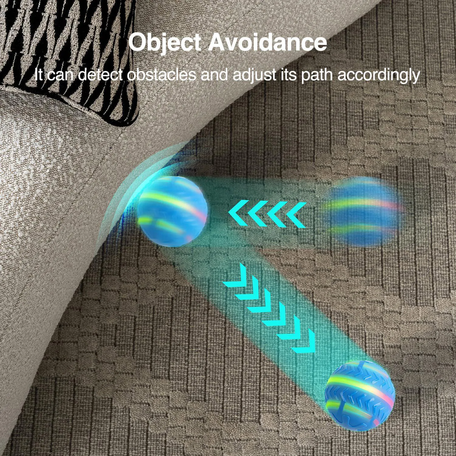 Pelota Interactiva LED para Perros con Movimiento Automático Recargable 4