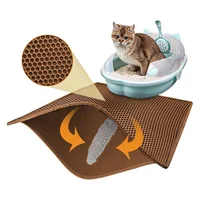 Alfombrilla Grande para Arena de Gato con Doble Capa Antideslizante