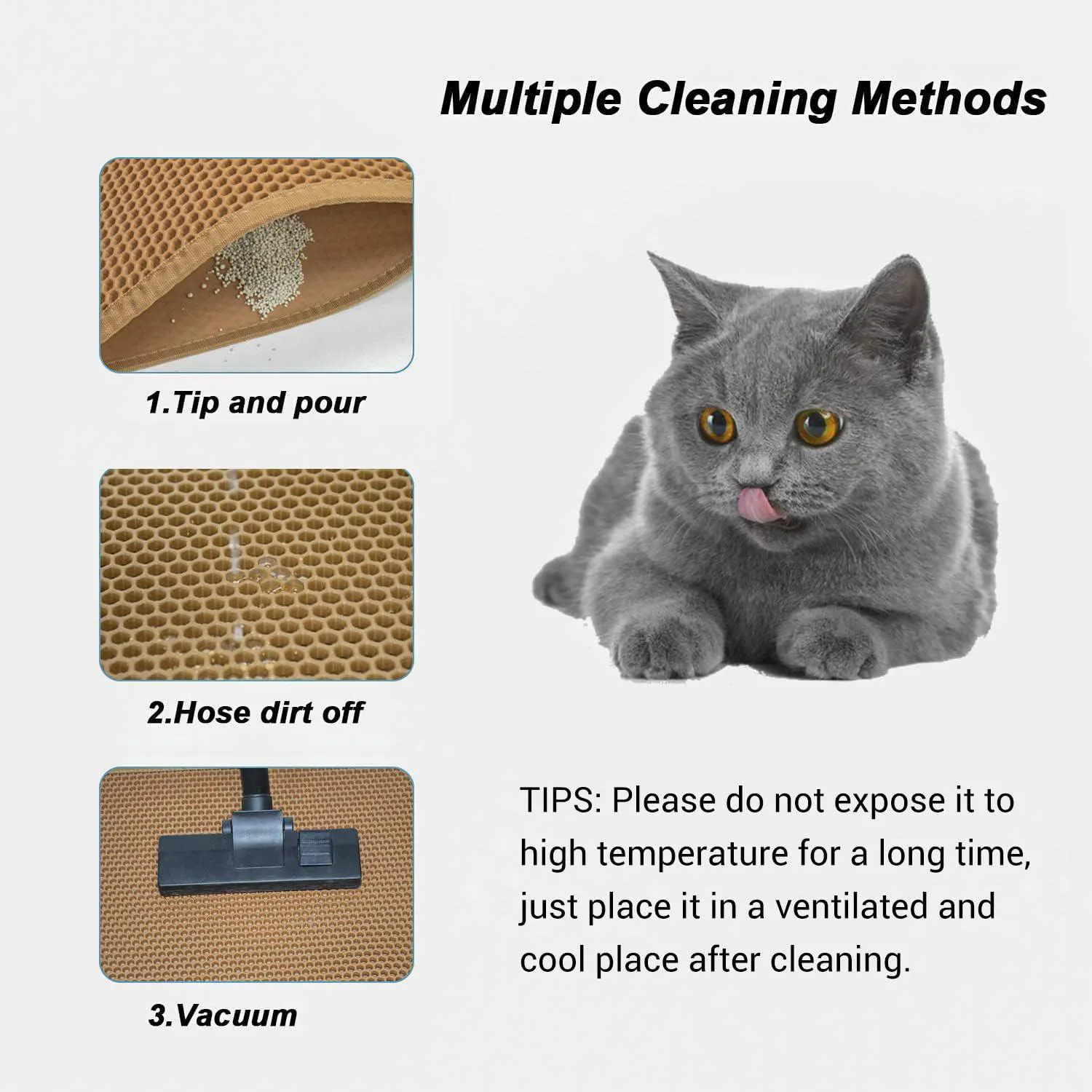 Alfombrilla Grande para Arena de Gato con Doble Capa Antideslizante 4