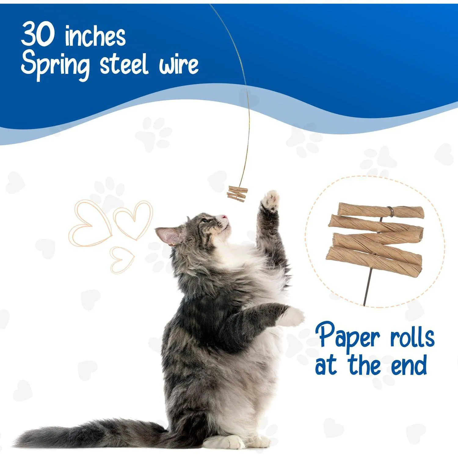 Juguete Interactivo para Gatos con Resorte Flexible y Rollo de Papel 4