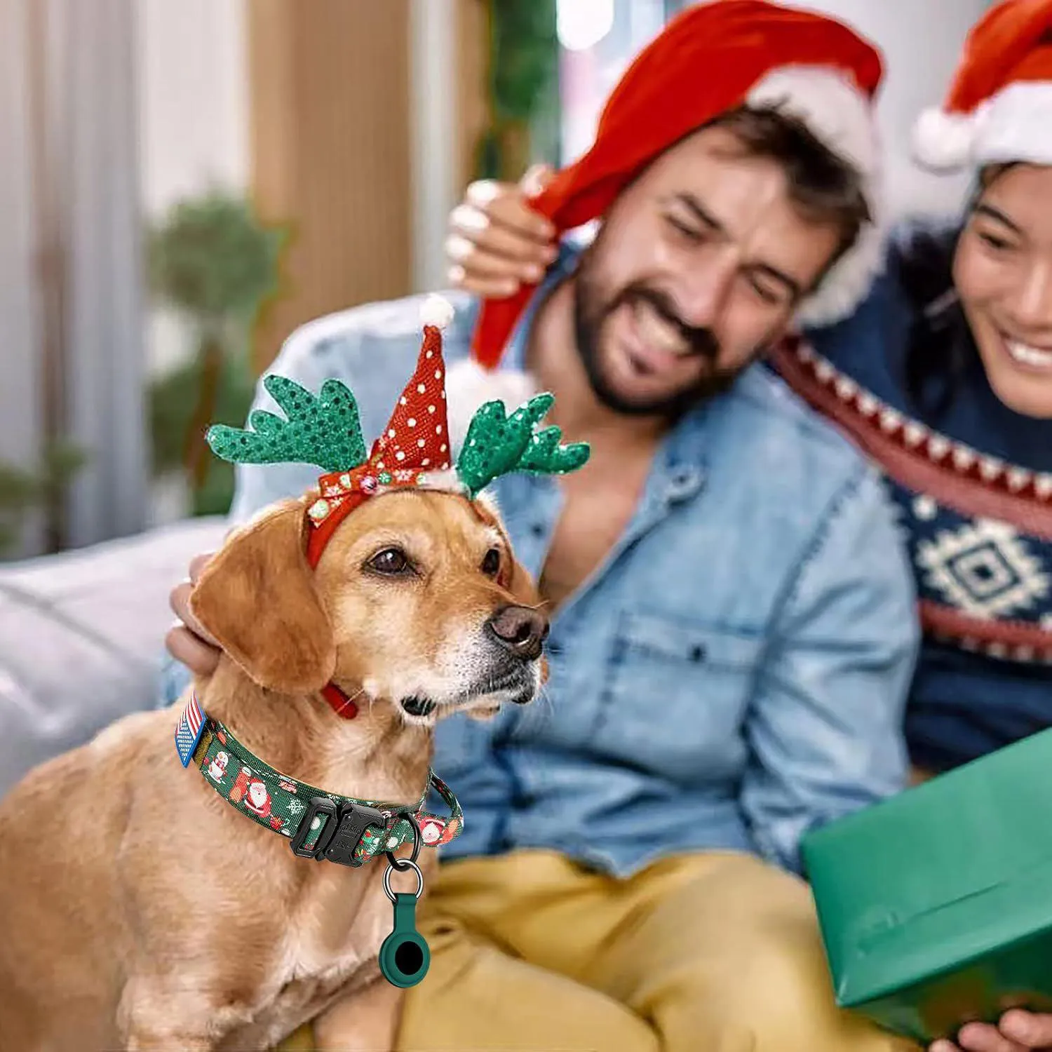 Collar Táctico para Perro Daganxi con Asa y Funda para AirTag