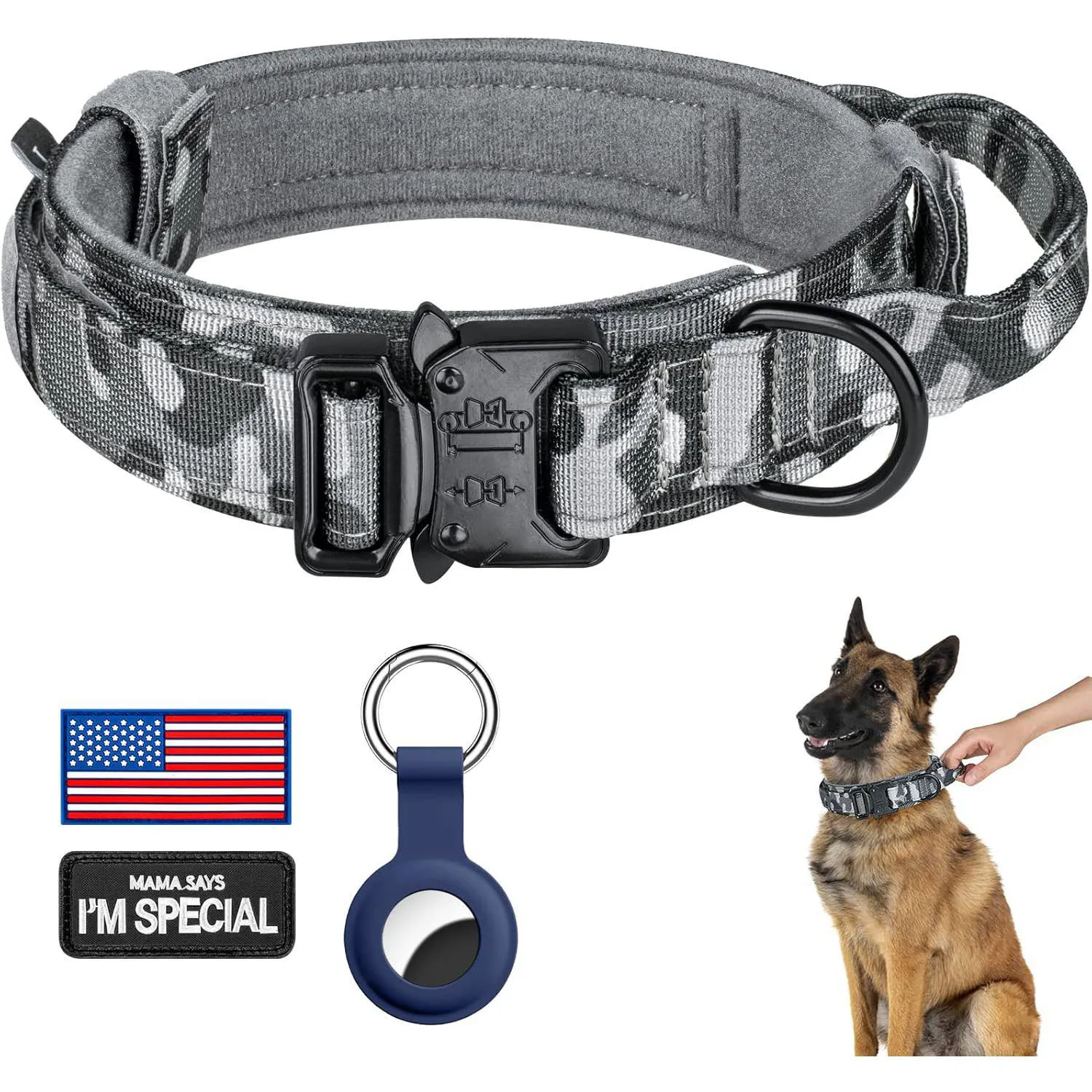 Collar Táctico Daganxi para Perro Mediano y Grande Camuflaje