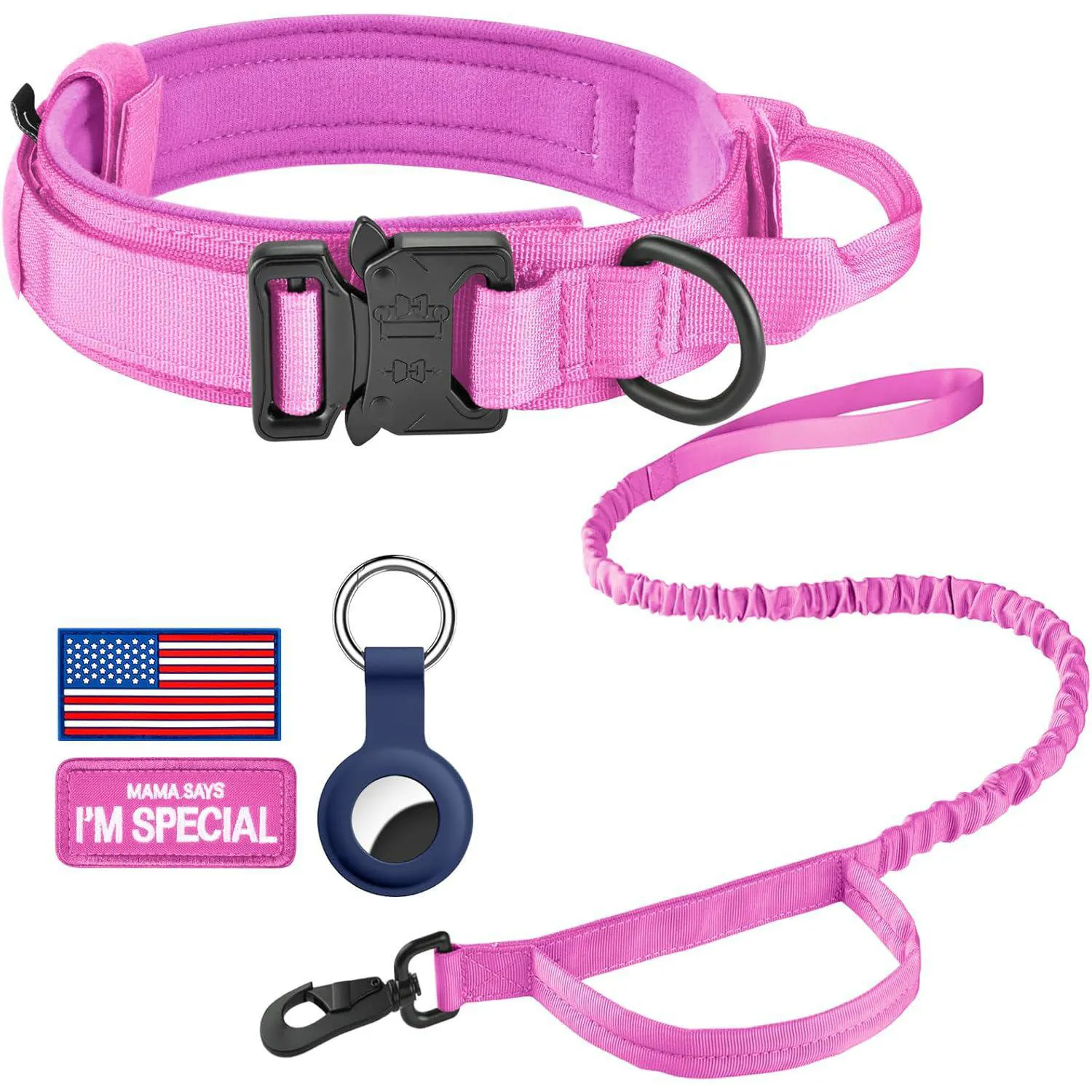 Collar Táctico para Perros Nylon Ajustable con Asa
