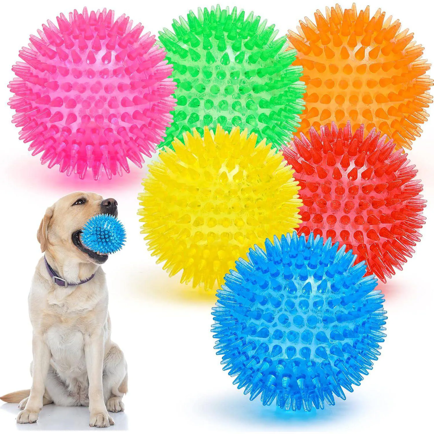 Pelotas Chirriantes Para Perros Resistentes Sin BPA Con Textura Para Dentición