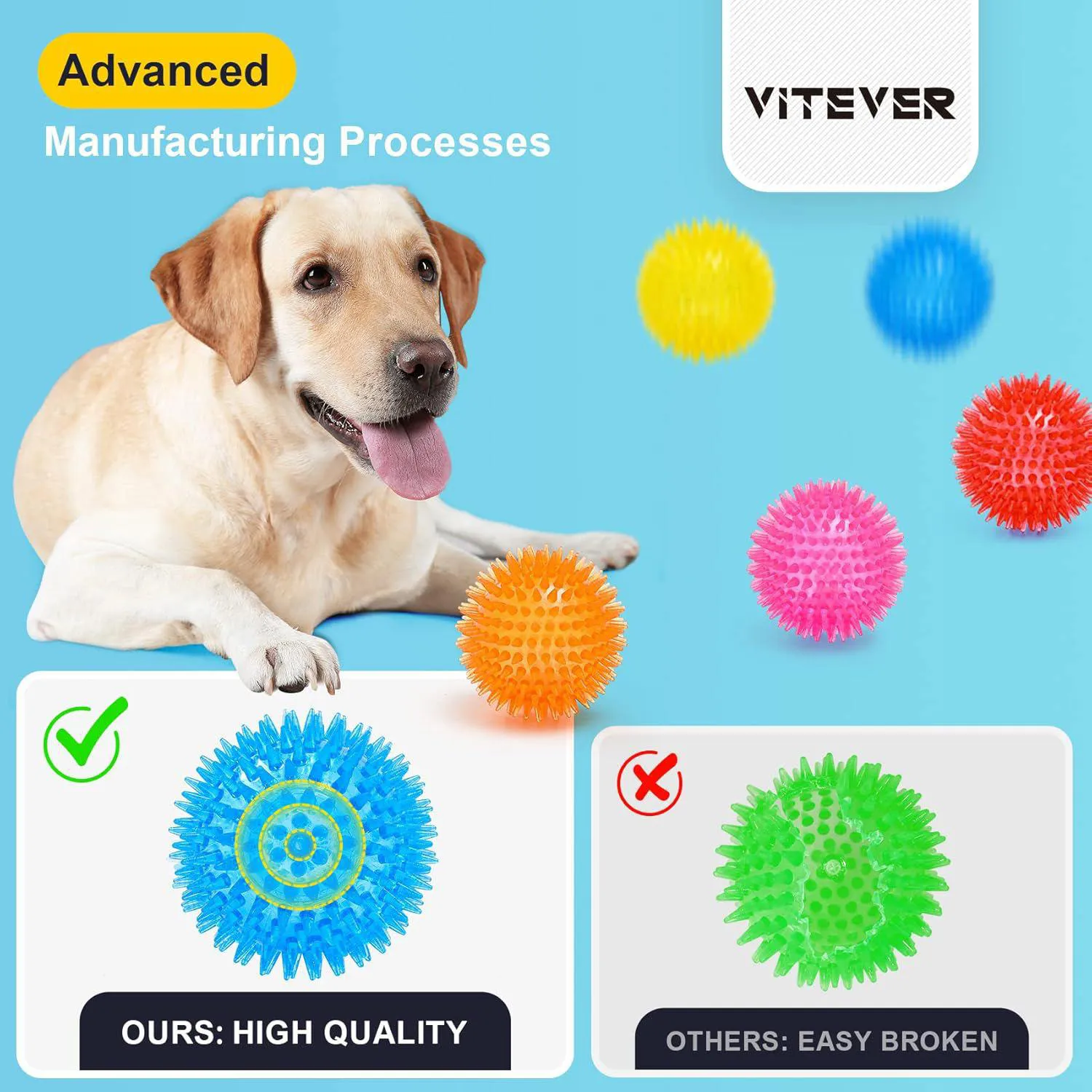 Pelotas Chirriantes Para Perros Resistentes Sin BPA Con Textura Para Dentición 3