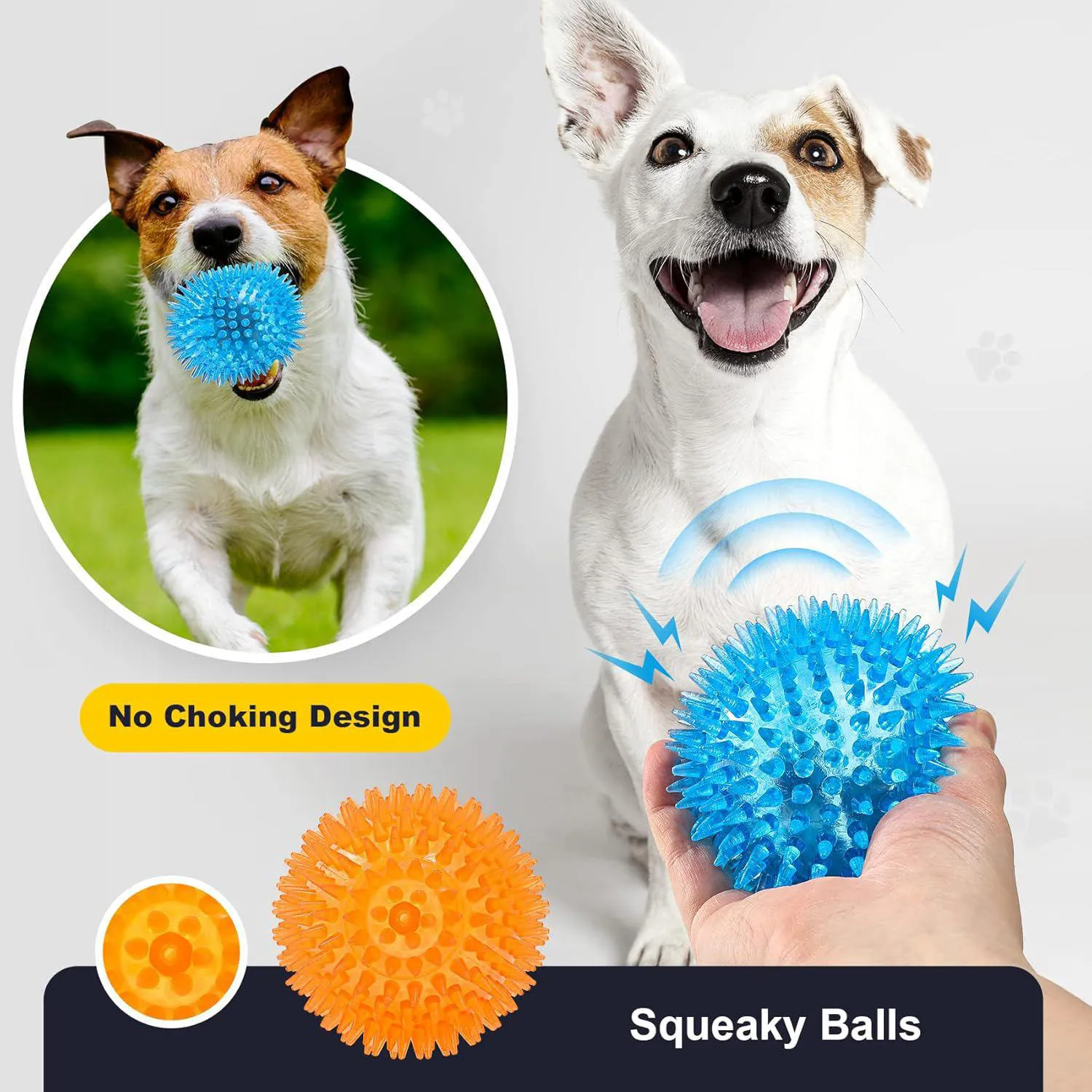 Pelotas Chirriantes Para Perros Resistentes Sin BPA Con Textura Para Dentición 4