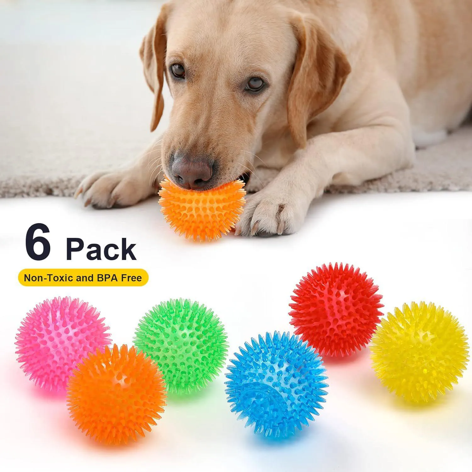 Pelotas Chirriantes Para Perros Resistentes Sin BPA Con Textura Para Dentición 6