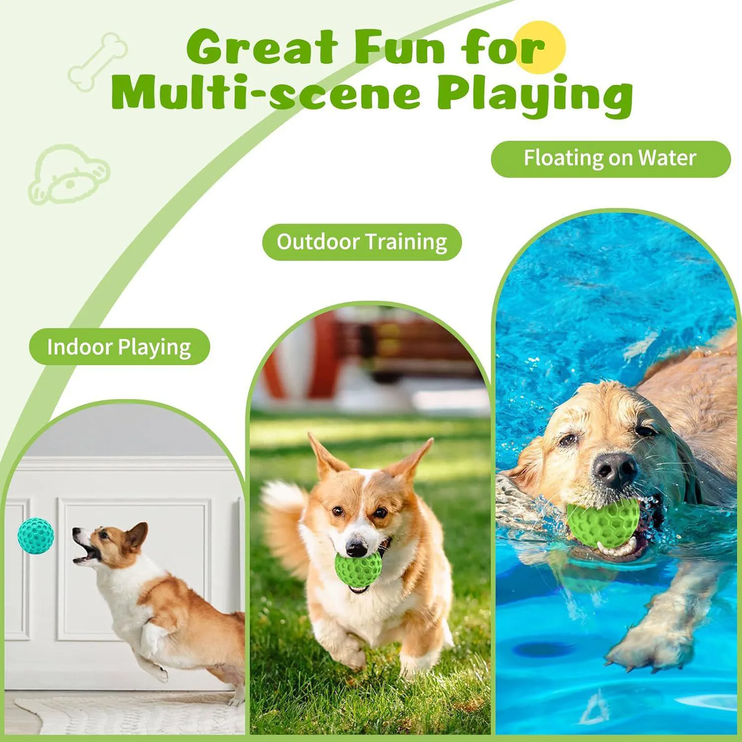Pelota Interactiva Chirriante Para Perros Grandes Con Limpieza Dental 5