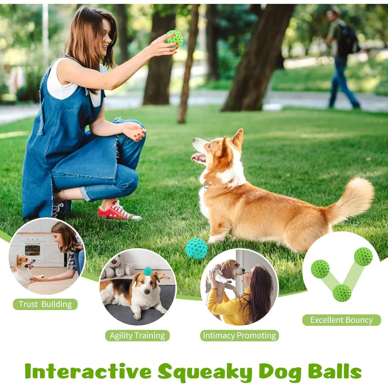 Pelota Interactiva Chirriante Para Perros Grandes Con Limpieza Dental 6