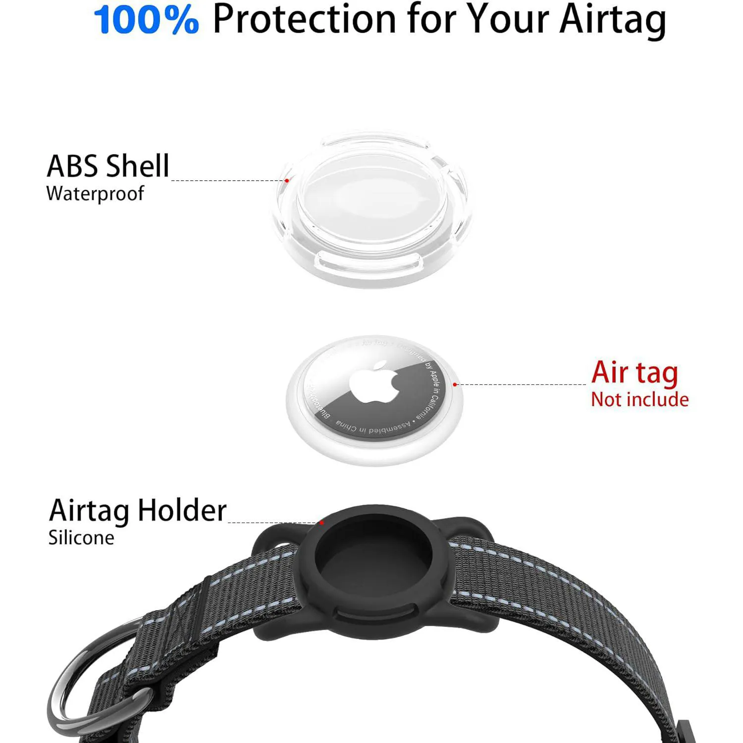 Collar para Perro Reflectante Ajustable con QR y Holder 3