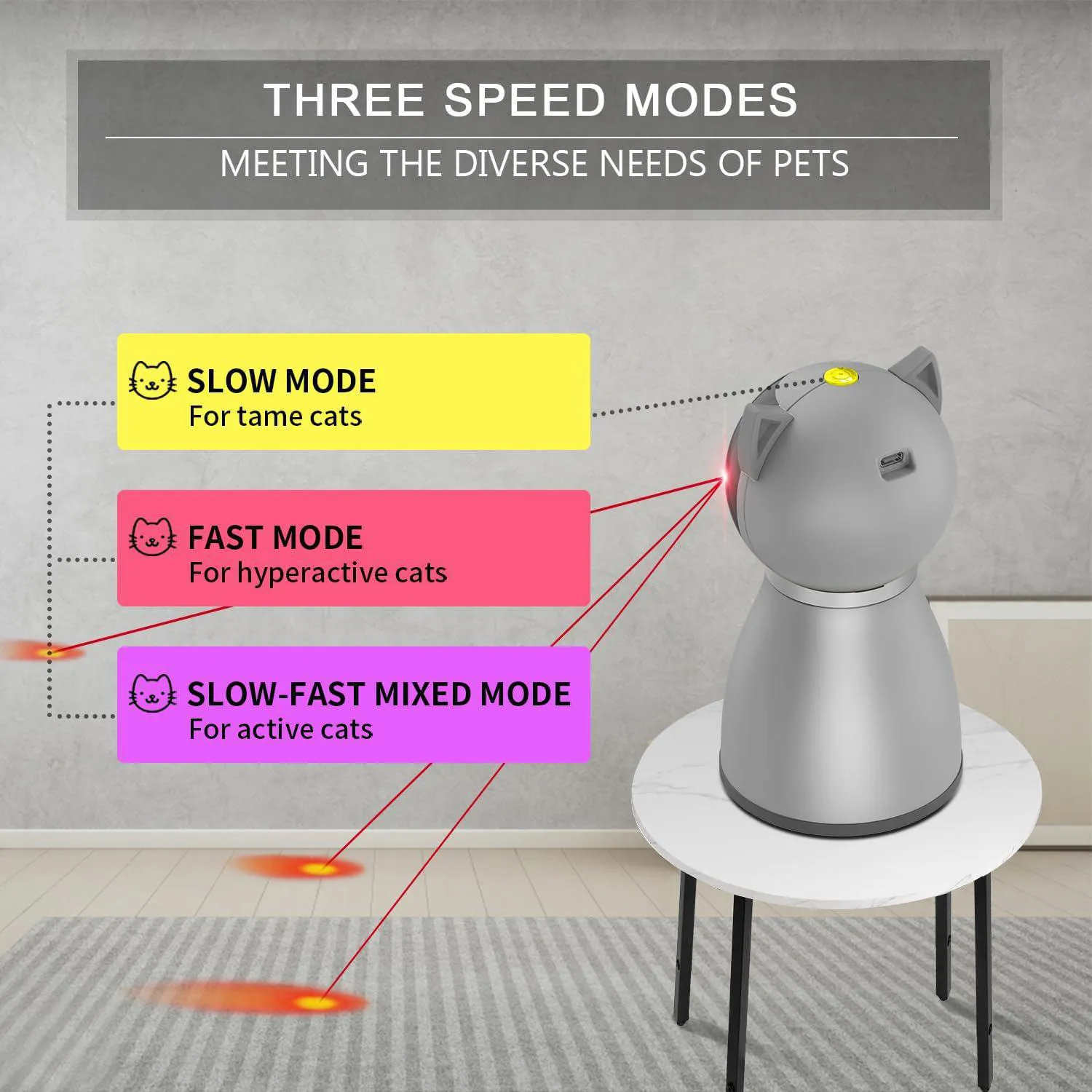 Juguete Láser Automático para Gatos con Movimiento Aleatorio y Sensor Inteligente 4