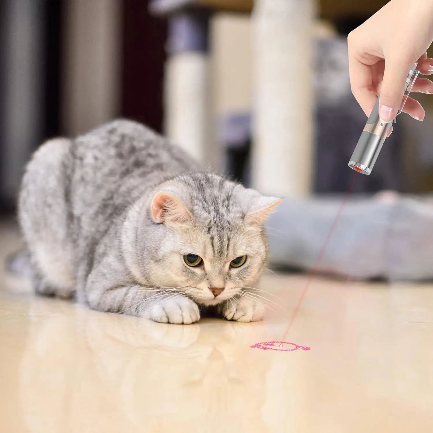 Punteros Láser Recargables para Gatos con Patrones Interactivos y Diseño Portátil
