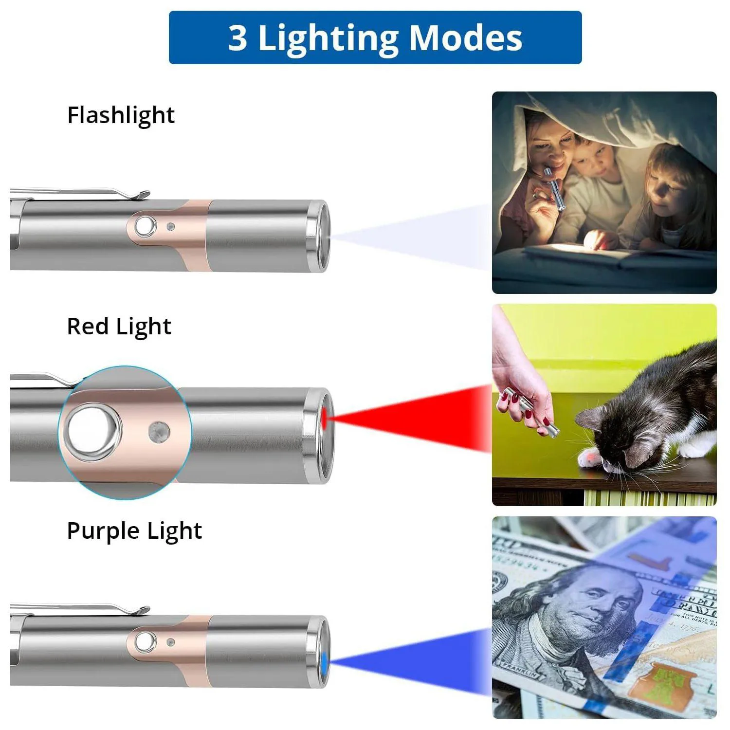 Punteros Láser Recargables para Gatos con Patrones Interactivos y Diseño Portátil 4