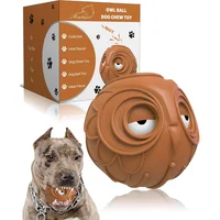 Pelota De Goma Para Perros Con Sonido De Risa Diseño De Búho Marrón