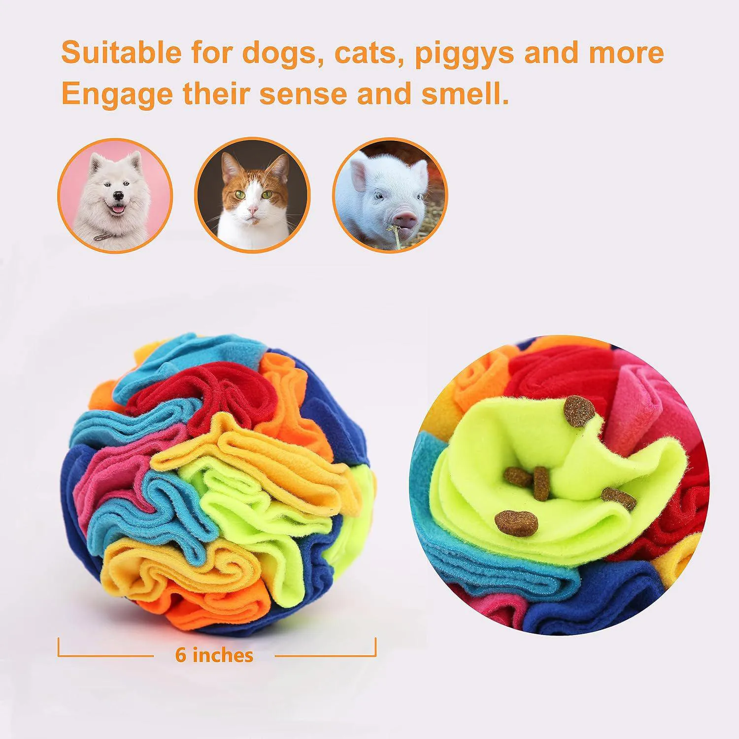 Pelota De Olfateo Para Perros Con Compartimentos Para Golosinas Lavable