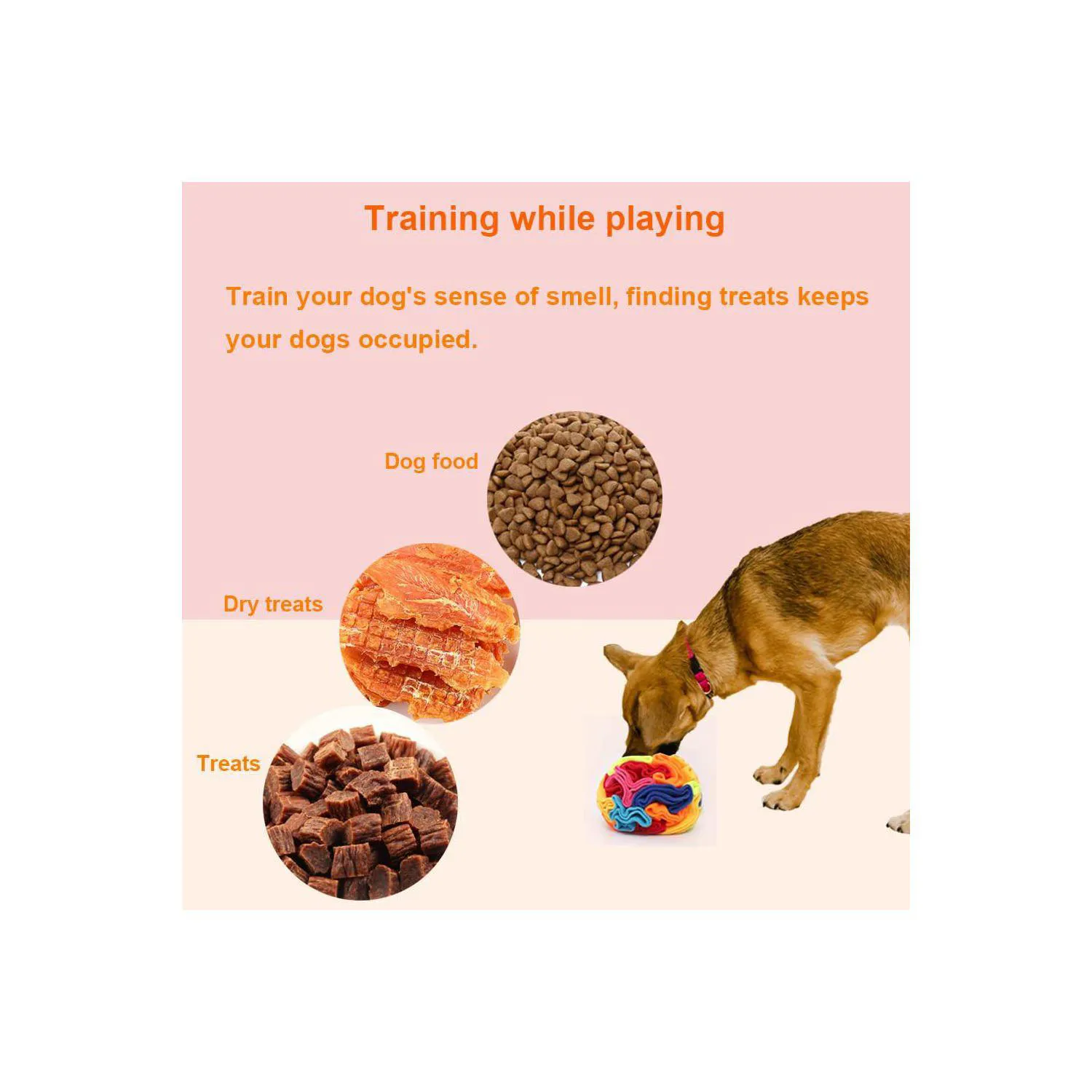 Pelota De Olfateo Para Perros Con Compartimentos Para Golosinas Lavable 5