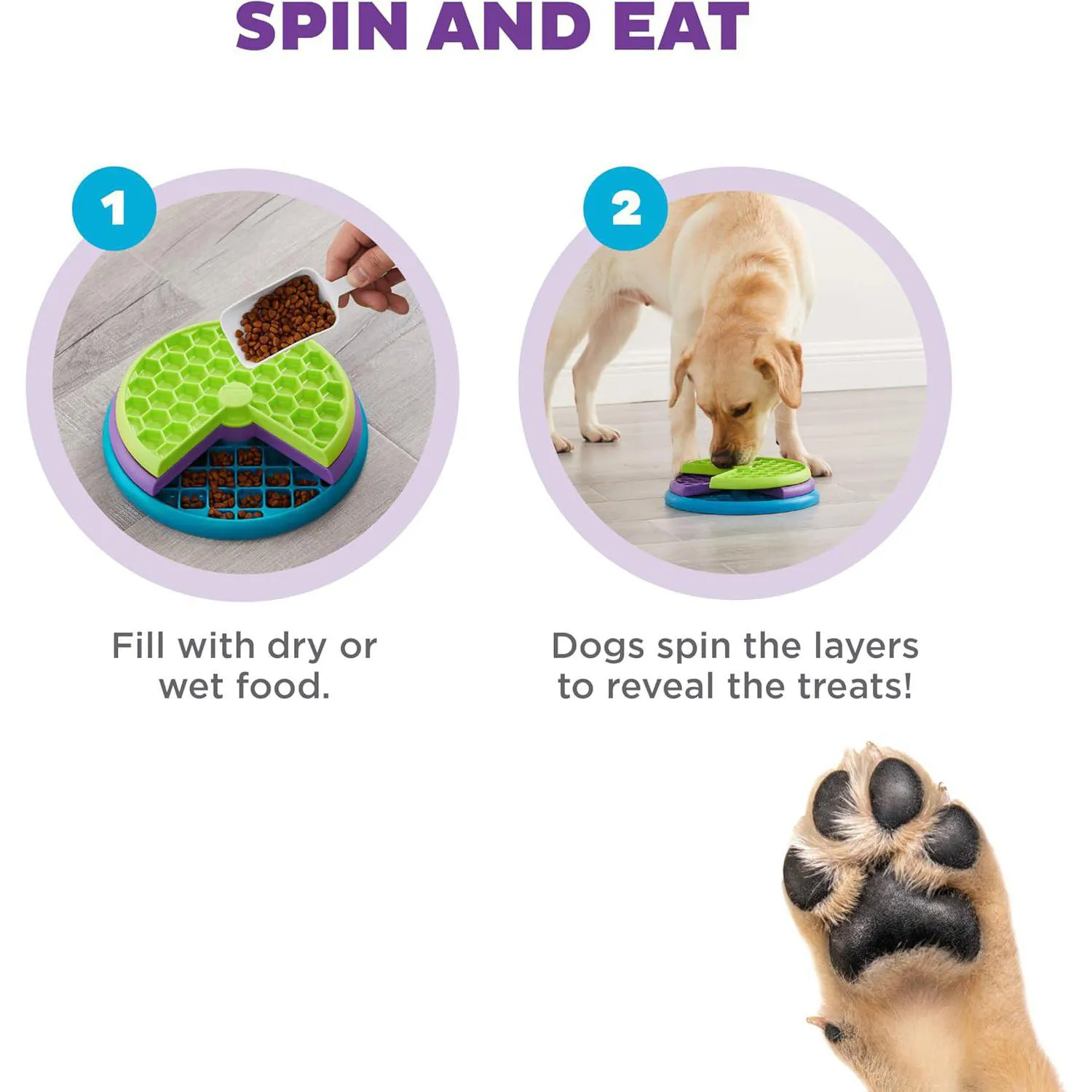 Comedero Interactivo De Rompecabezas Para Perros Con Capas Giratorias 4