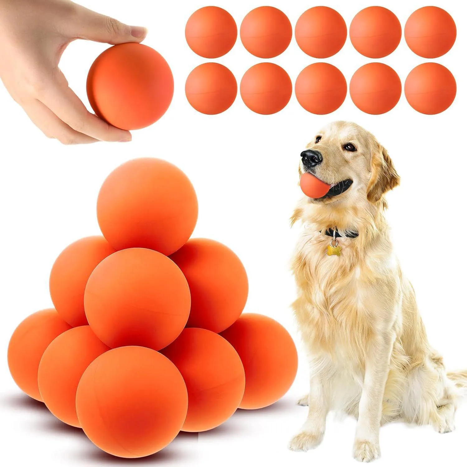 Pelotas De Goma Para Perros Paquete De 15 Con Alto Rebote Y Colores Brillantes