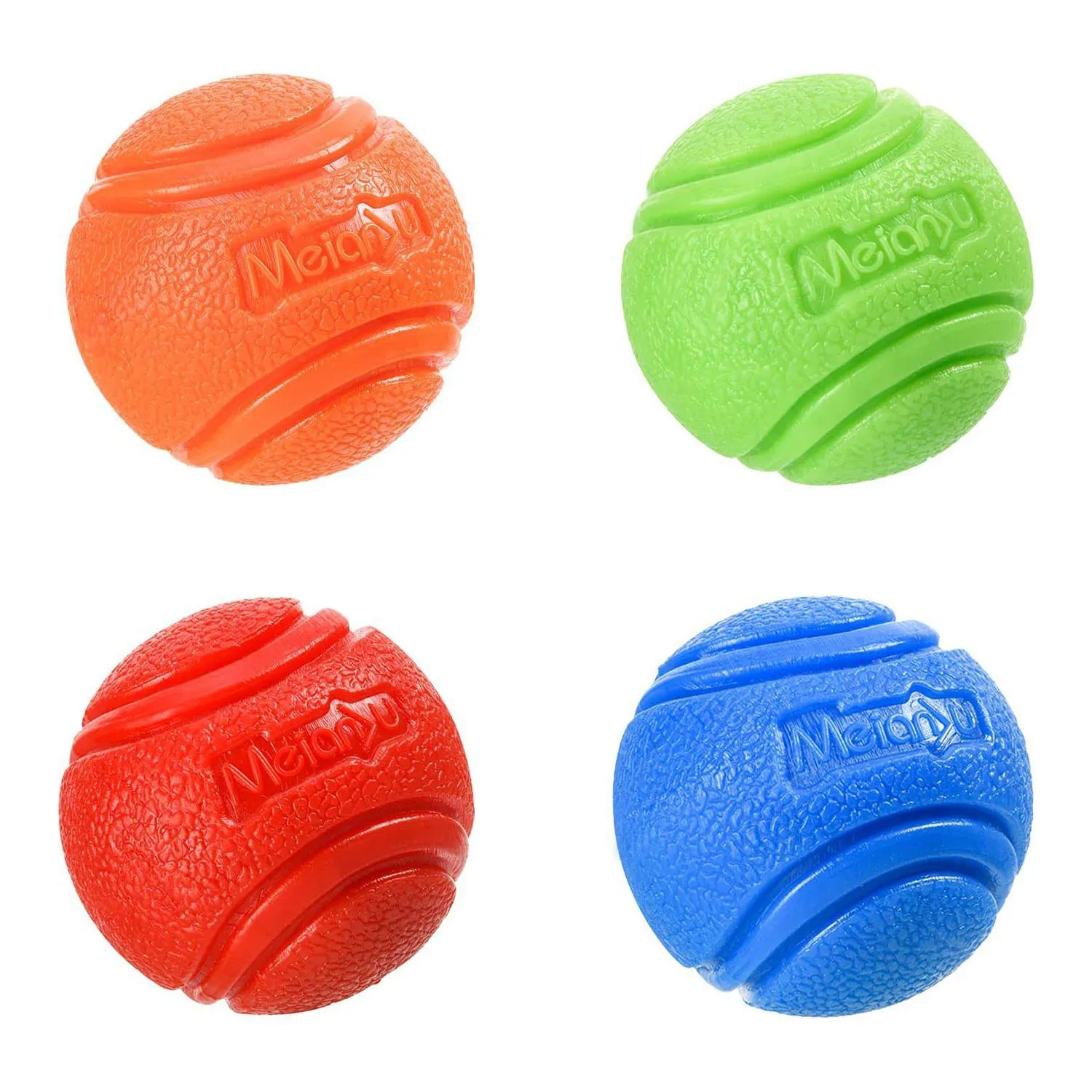 Juego De Pelotas Para Perros Con Rebote Alto Y Limpieza Dental