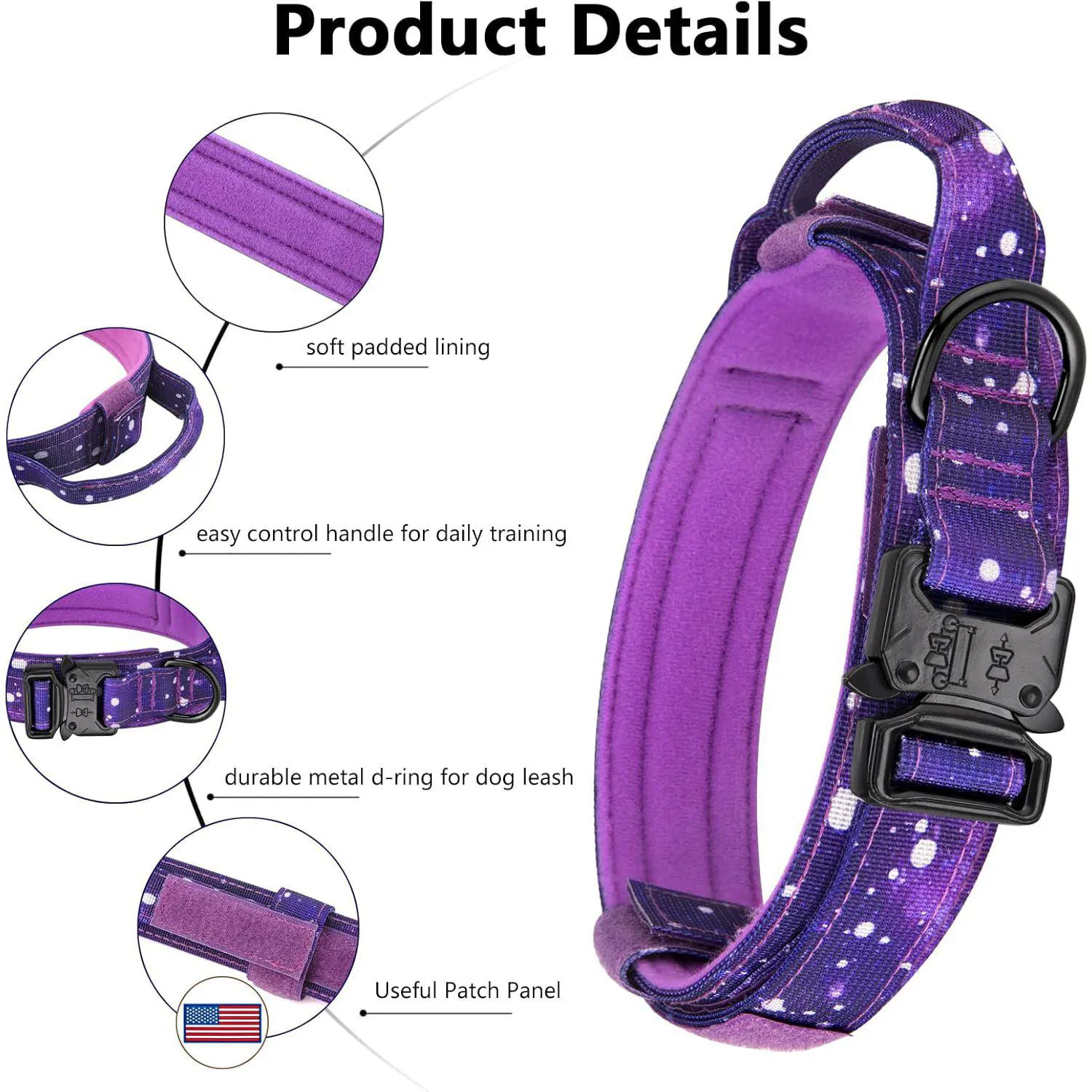 Collar Táctico para Perro Daganxi Ajuste Asa de Control XL 3