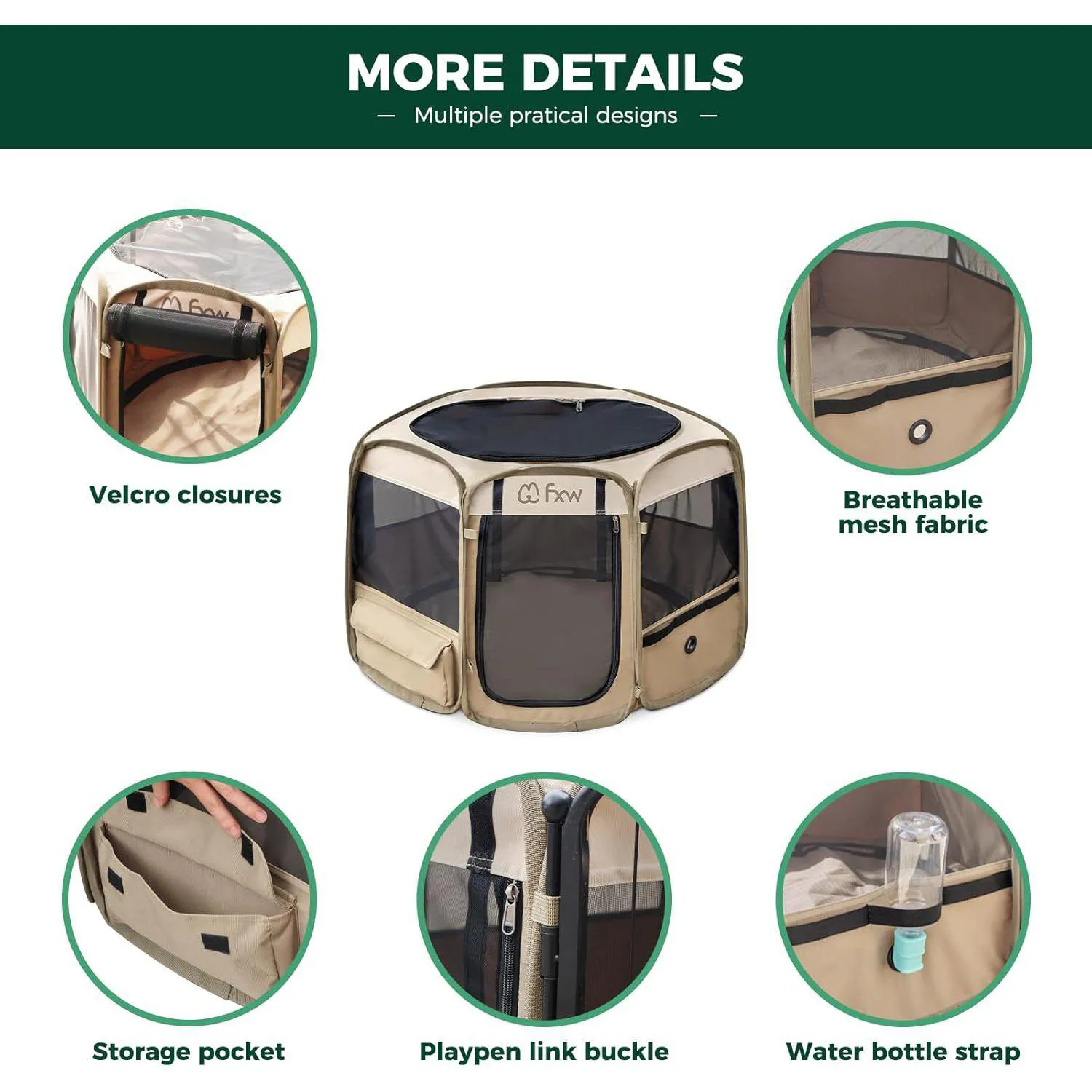 Corral FXW Gotent Portátil para Perros Pequeños Ideal para Viajes 6