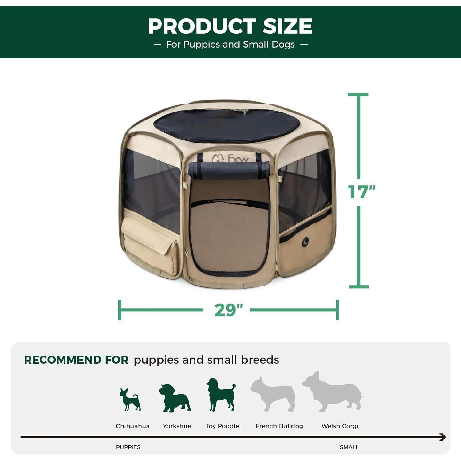 Corral FXW Gotent Portátil para Perros Pequeños Ideal para Viajes 7