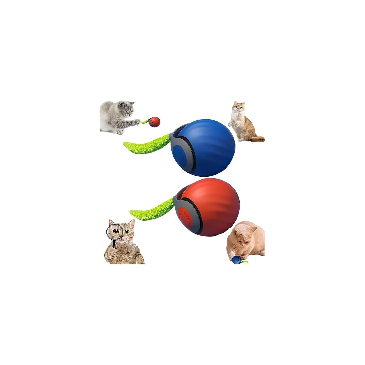 Pelotas Interactivas para Gatos con Movimiento Inteligente y Cola Realista