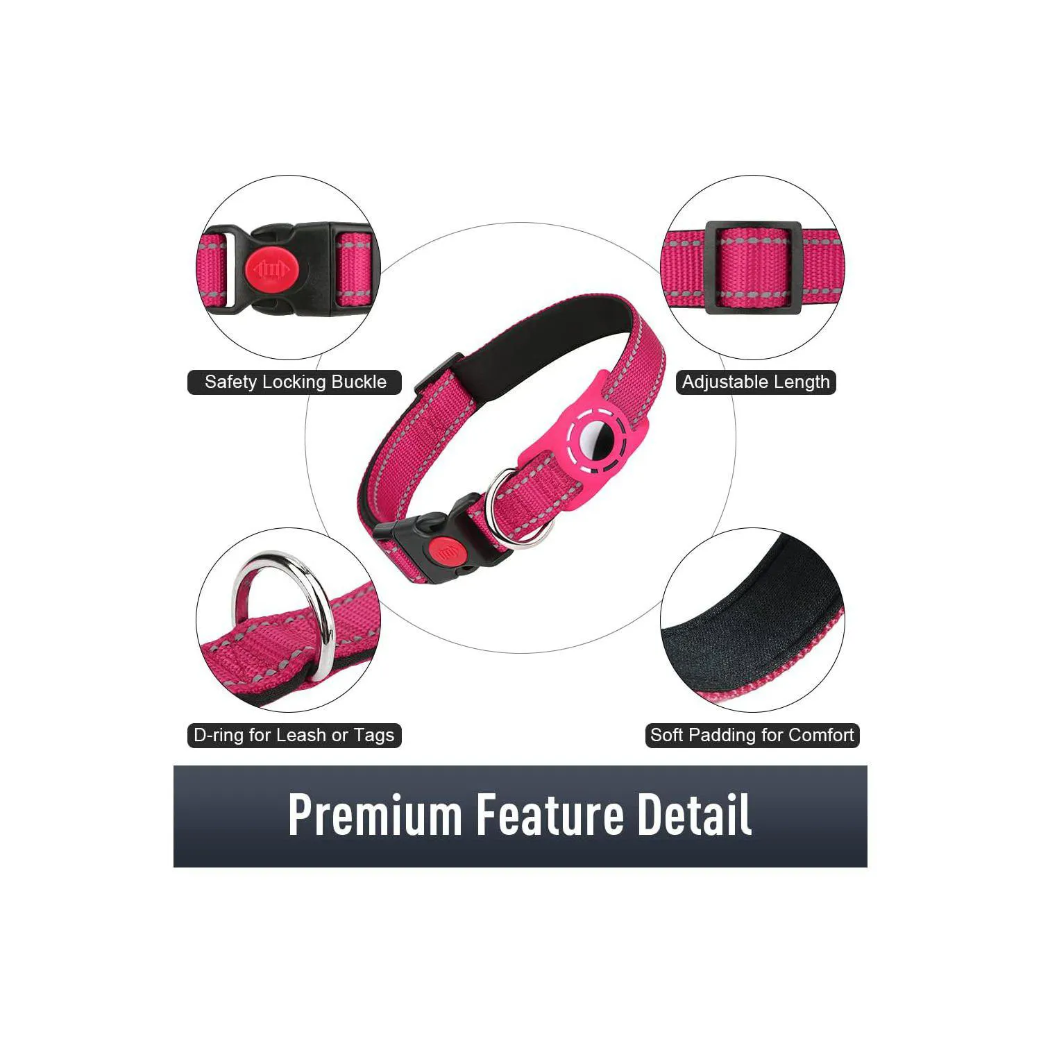 Collar para Perros con Holder AirTag Reflectante Talla S 5